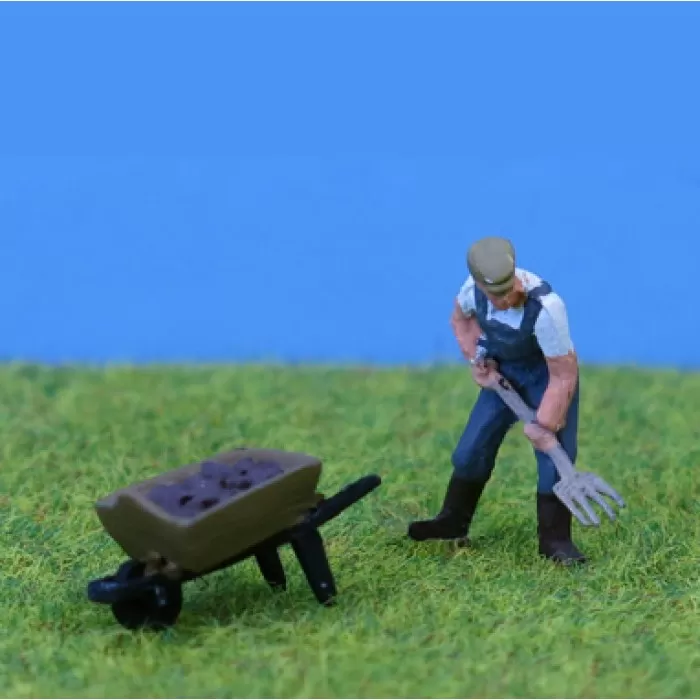 Farmer with Pitchfork and Barrow  OO