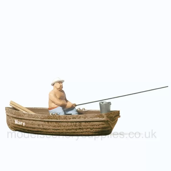 Angler in Rowing Boat OO Preiser 28052
