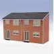 1960s Low Relief Semi-Detached House Backs Peco LK-213