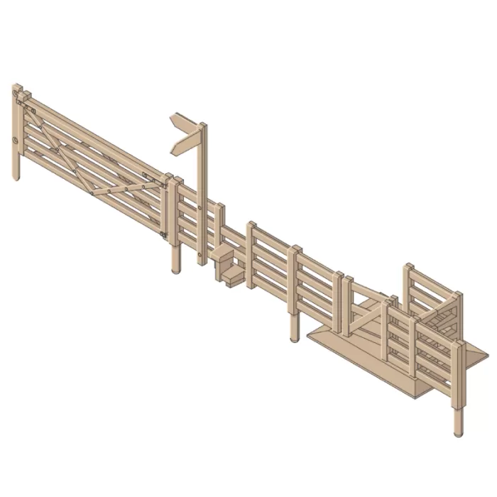 Field Fencing Flexible with Gates and Stile TT gauge Peco LK12118