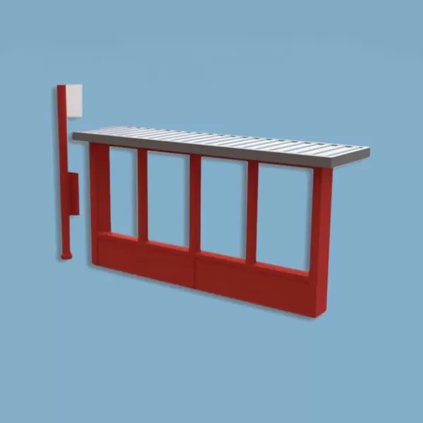Bus Stop Bus Shelter and signs N gauge