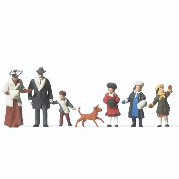 1900s People In Winter Coats OO Preiser 12184