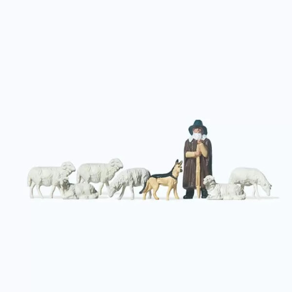 Shepherd with dog and sheep OO  By Preiser 14160