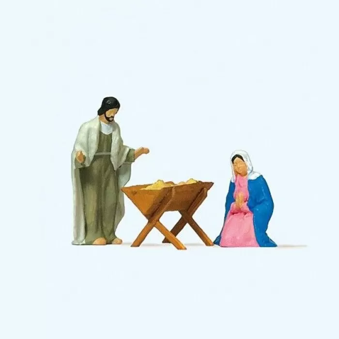 Mary and Joseph with baby Jesus in the manger OO
