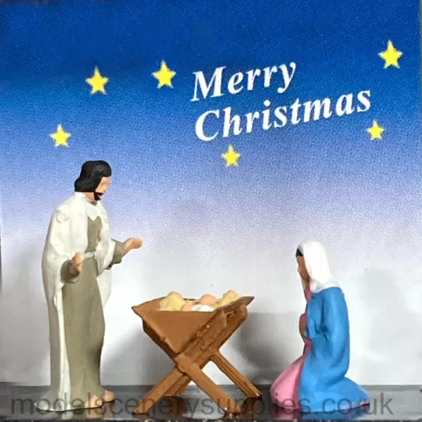 Mary and Joseph with baby Jesus in the manger OO