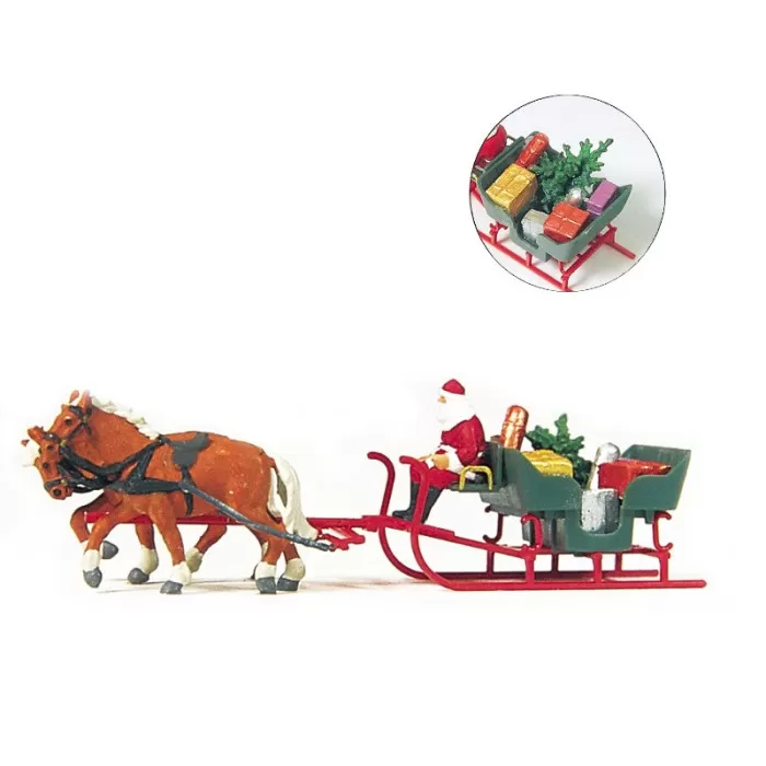 Father Christmas with Sleigh and Horses OO Preiser 30448