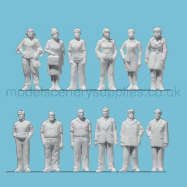 White Architectural Figures Standing  Scale 1:50 Preiser 68291