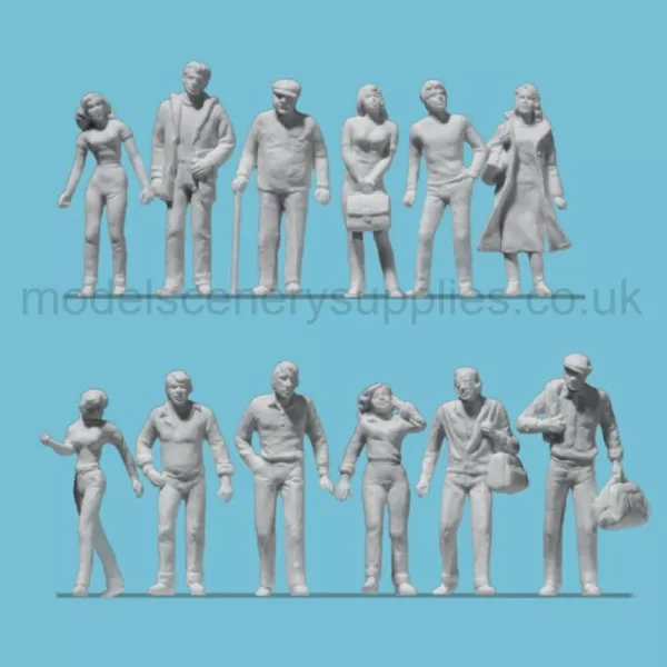 White Architectural Figures Passers By  Scale 1:50 Preiser 68292