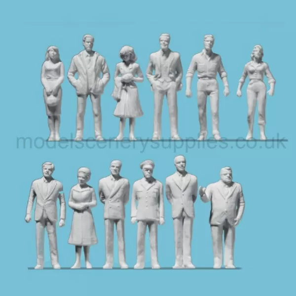 White Architectural Figures Passers By  Scale 1:50 Preiser 68293