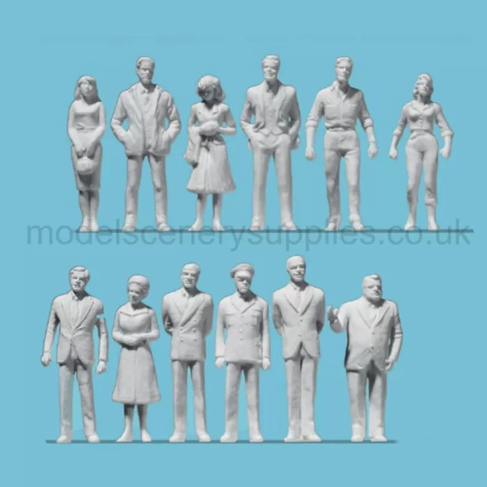 White Architectural Figures Passers By  Scale 1:50 Preiser 68293