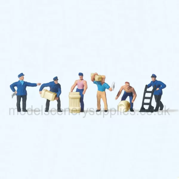 Delivery men with loads N gauge Preiser 79016