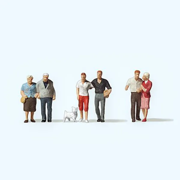 People Couples and Dog Z Gauge Preiser 88555