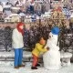 Child Building A Snowman OO Motif Box Scene Preiser 99603
