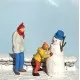 Child Building A Snowman OO Motif Box Scene Preiser 99603