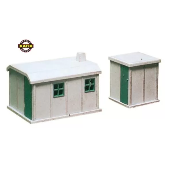 Lineside Concrete Huts x 2  N gauge Ratio 238