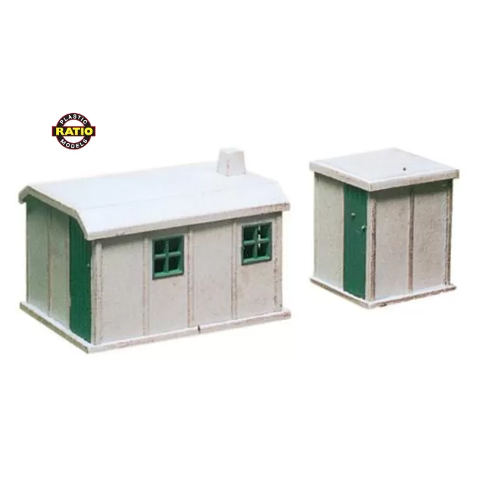 Lineside Concrete Huts x 2  N gauge Ratio 238