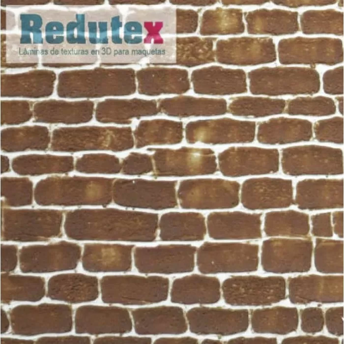 Stone Block Textured 3D Sheet Brown Gauge 1 Scale 1:32 Redutex 032BS213