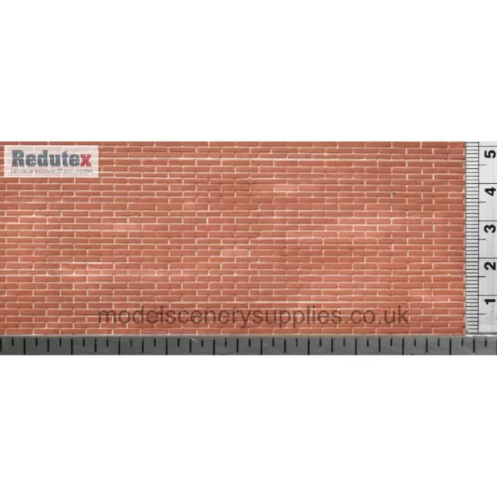 Brick Textured 3D Sheet O Gauge Plain Bond Red Brick Scale 1:43 Redutex 043LD112