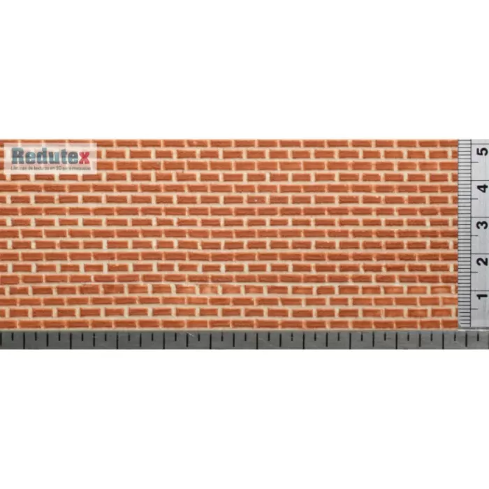 Brick Textured 3D Sheet Gauge 1 Plain Bond Old Red Brick Scale 1:32 Redutex 032LV112