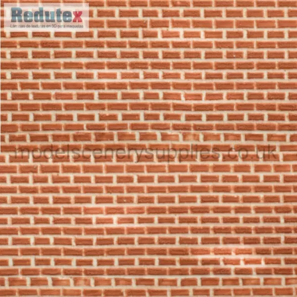 Brick Textured 3D Sheet Gauge 1 Plain Bond Old Red Brick Scale 1:32 Redutex 032LV112