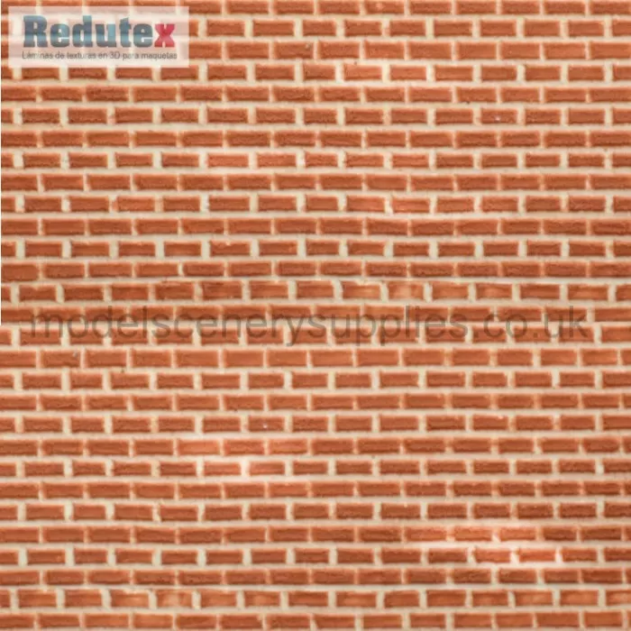 Brick Textured 3D Sheet Gauge 1 Plain Bond Old Red Brick Scale 1:32 Redutex 032LV112