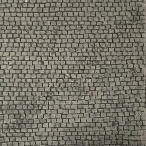 Stone Setts Cobblestone Road Textured 3D Sheet O Gauge Grey 