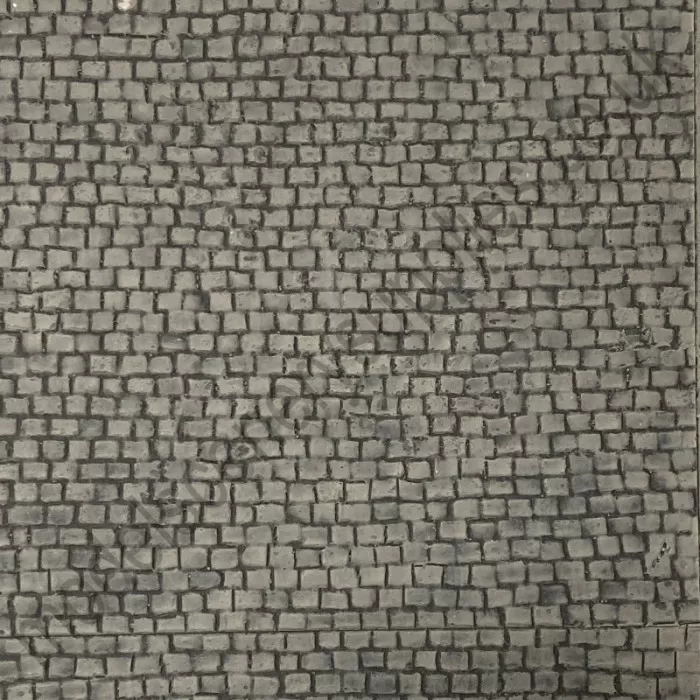 Stone Setts Cobblestone Road Textured 3D Sheet O Gauge Grey 