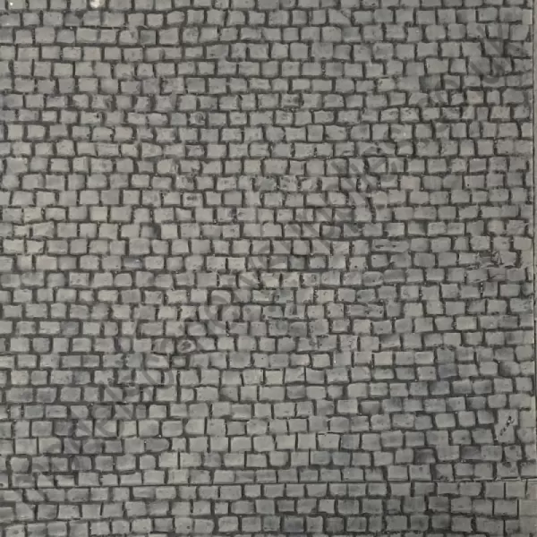 Stone Setts Cobblestone Road Textured 3D Sheet O Gauge Grey 
