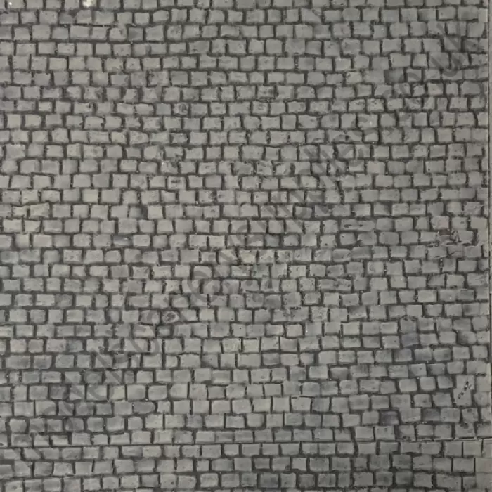 Stone Setts Cobblestone Road Textured 3D Sheet O Gauge Grey 