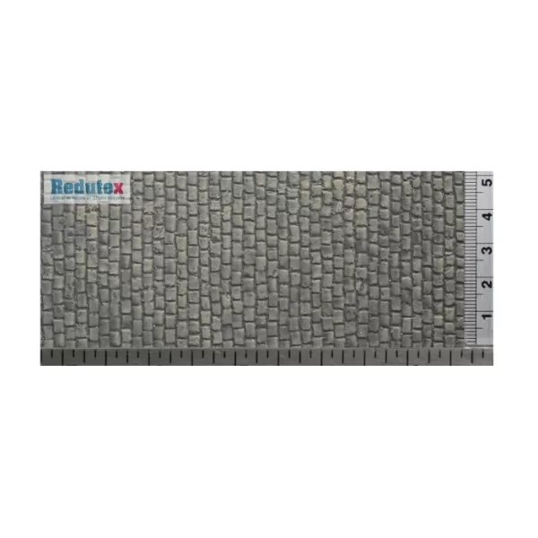 Stone Setts Cobblestone Road Textured 3D Sheet O Gauge Grey 
