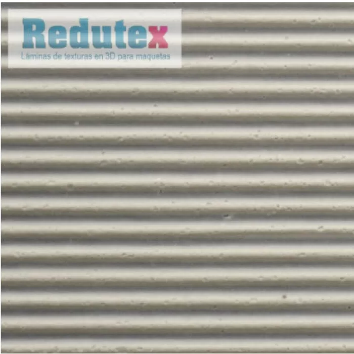 Corrugated Tin 3D Sheet Light Grey Redutex 076PO111