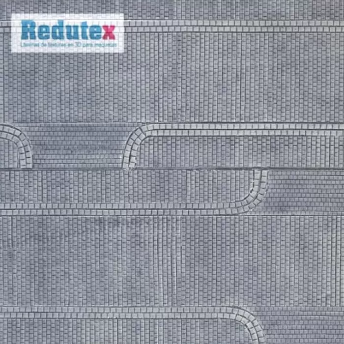 Stone Setts Roadway Road junctions with Pavements and edges Textured 3D Sheet N Gauge Redutex 160CC411