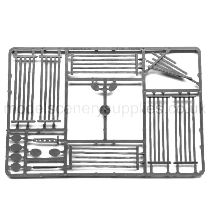 5 Bar Fences Grey 28mm 
