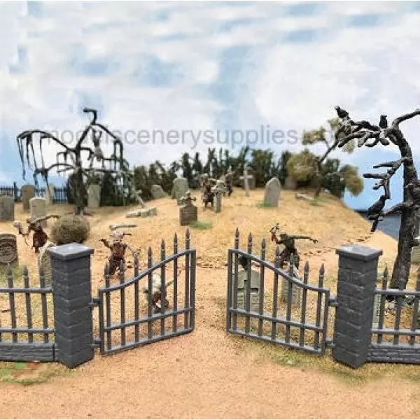 Railing Fence with Gates and Posts 28mm 