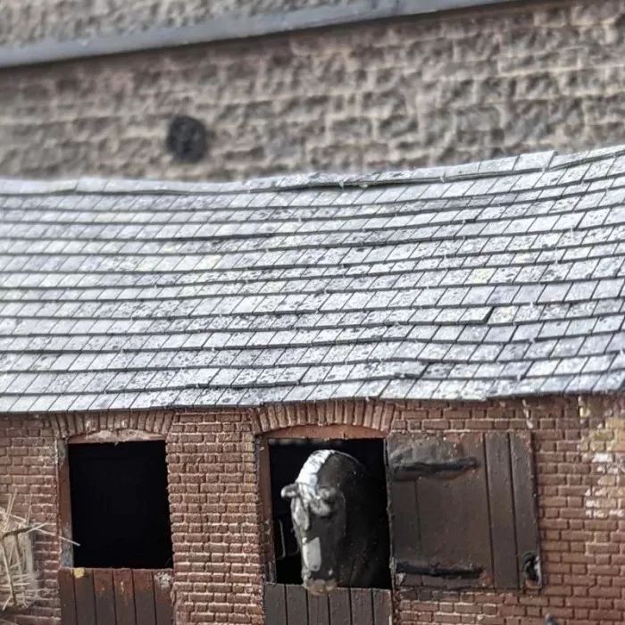 Weathered Laser Cut Roof Slate Strips OO LX410