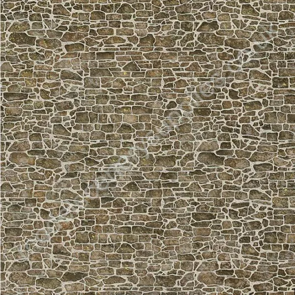 Pointed Brown Stone Brick Wall Building Paper OO TX272