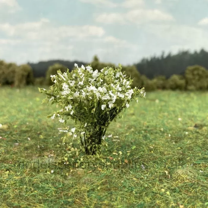 Bushes White Flowering 30mm Tall Silhouette 252-25