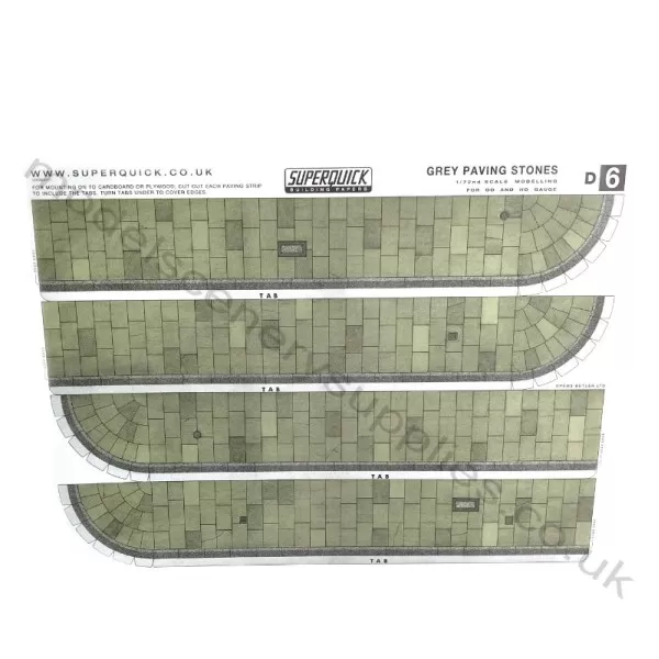 Grey paving stones building paper  OO