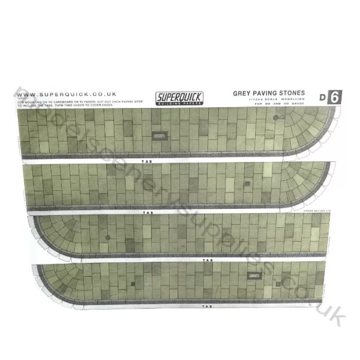 Grey paving stones building paper OO Superquick D6