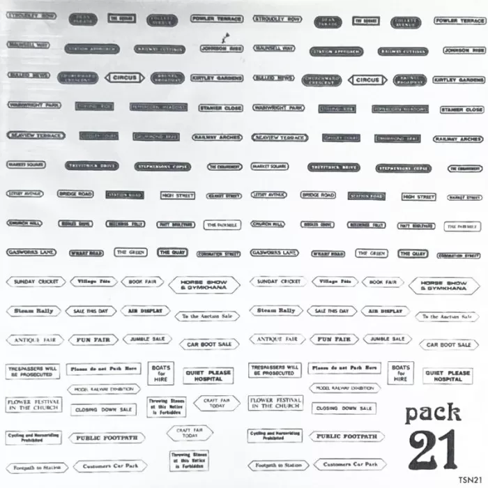 Street Names N Gauge Tiny Signs  TSN21 