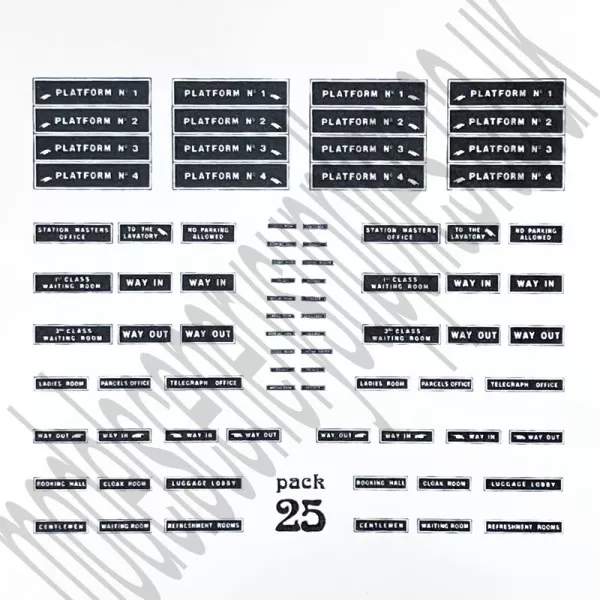 Early Station Signs N Gauge Tiny Signs  TSN25 