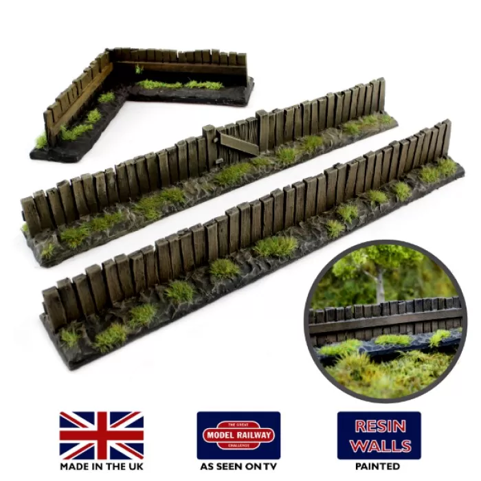Wooden Fence Ready Painted OO 28mm WWScenics