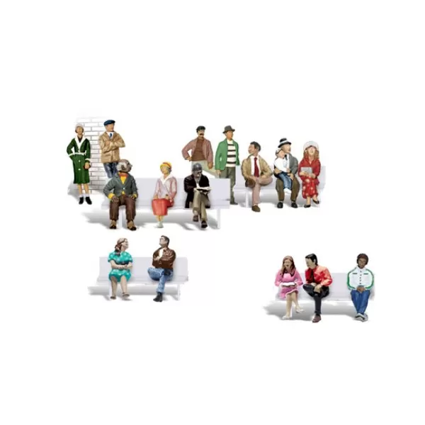 People sitting and standing OO A1908