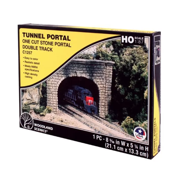 Cut Stone Double Tunnel Portal OO
