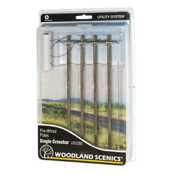 Electric Telegraph Poles single Bar Pre-wired From Woodland Scenics  1:43