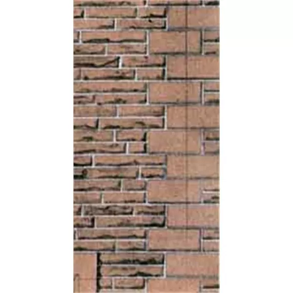 Red sandstone coursers style walling building paper  OO