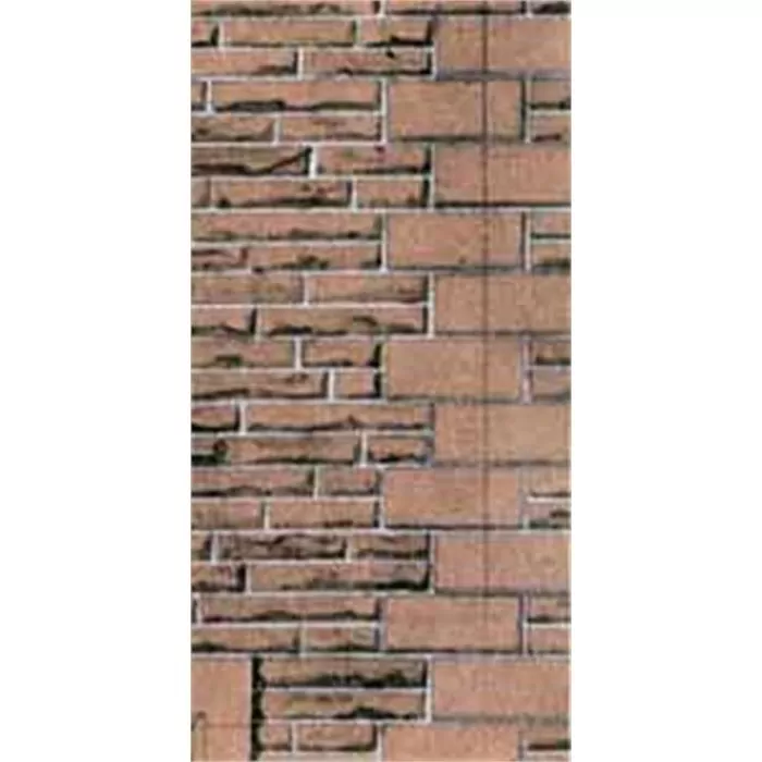 Red sandstone coursers style walling building paper  OO