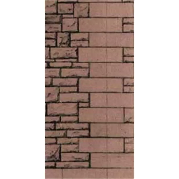 Red sandstone rubble walling building paper OO
