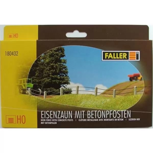 Concrete Posts  with iron railings OO Faller 180432