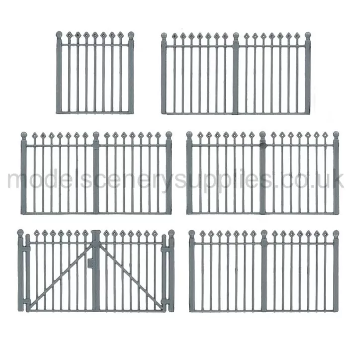 Iron Railing Fence with Gates OO Faller 180004